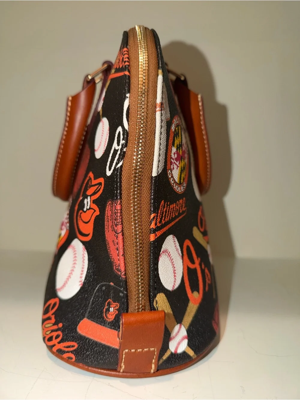 Dooney & Bourke Black & Orange Baltimore Orioles Dome Satchel - Picture 3 of 11